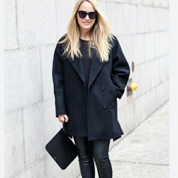 J. Crew Melton Wool Coat Black Size 2 - Picture 1 of 7